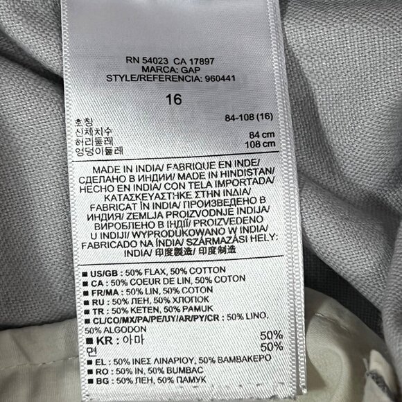 Gap Boyfriend Roll Up Shorts Womens Size 16 Gray Flax Linen Chino Style Shorts - Picture 9 of 9